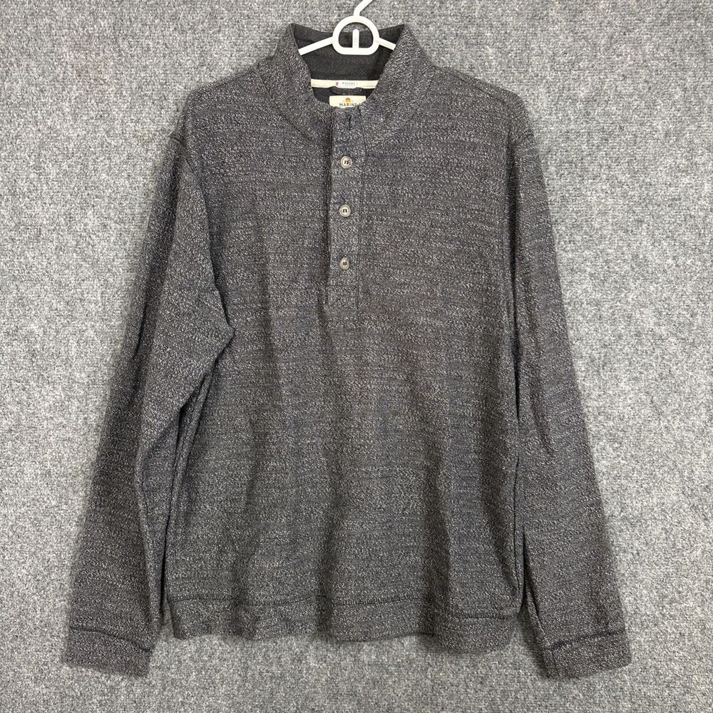 Marine Layer Sweater Mens  Sz L Pirate Black Clayton Textured Pullover